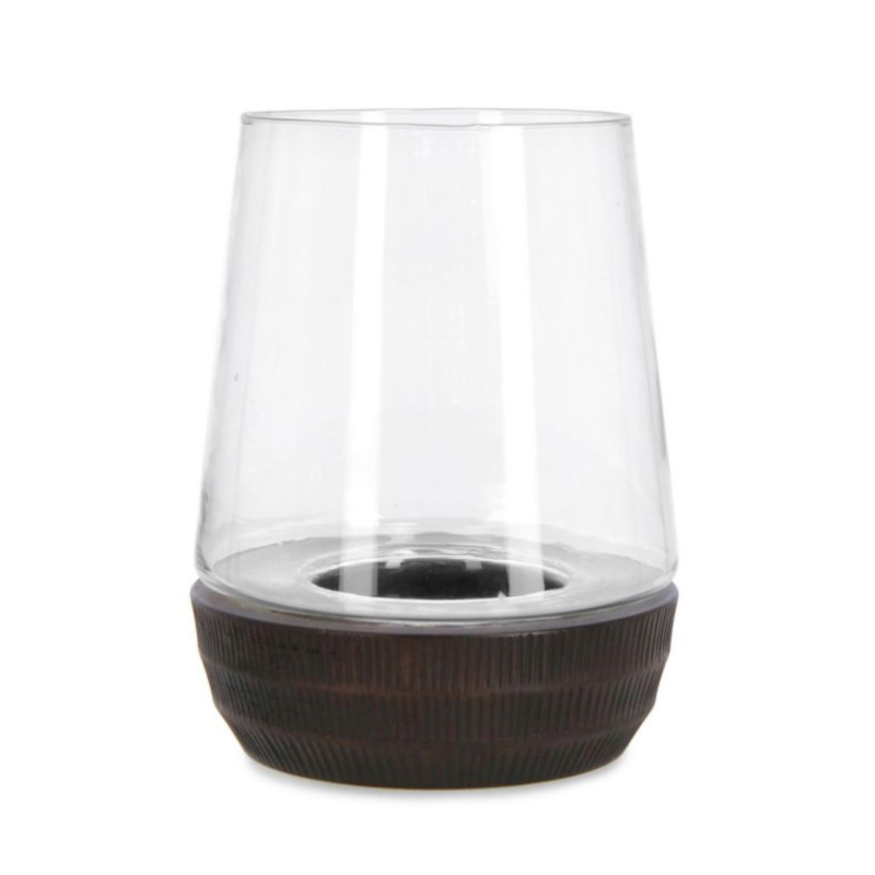 DUDHI D.BROWN CANDLE HOLDER H24