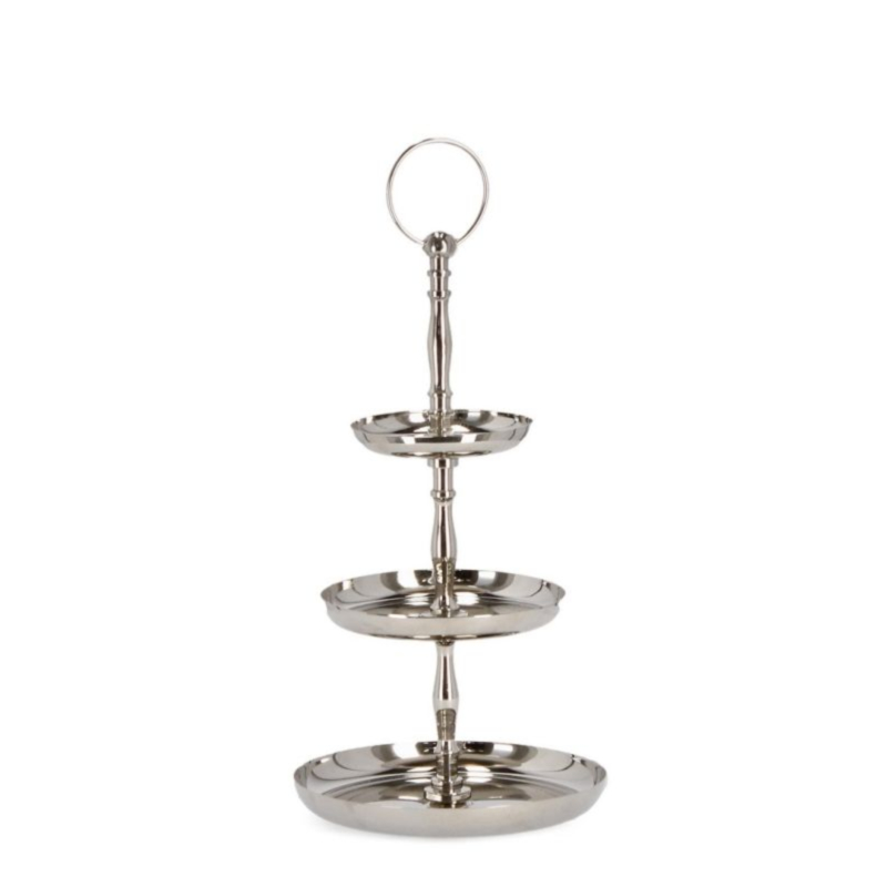ALZATA 3P DECORATIVA SIMLA ARGENTO H32