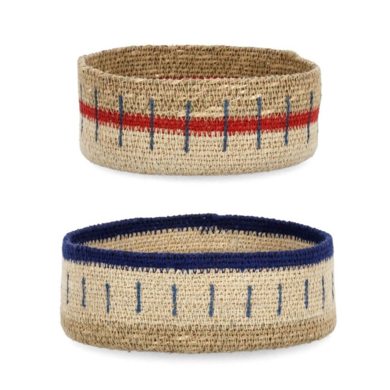 SET2 VASSOIO DECORAT NINH NAT BLU ROSSO