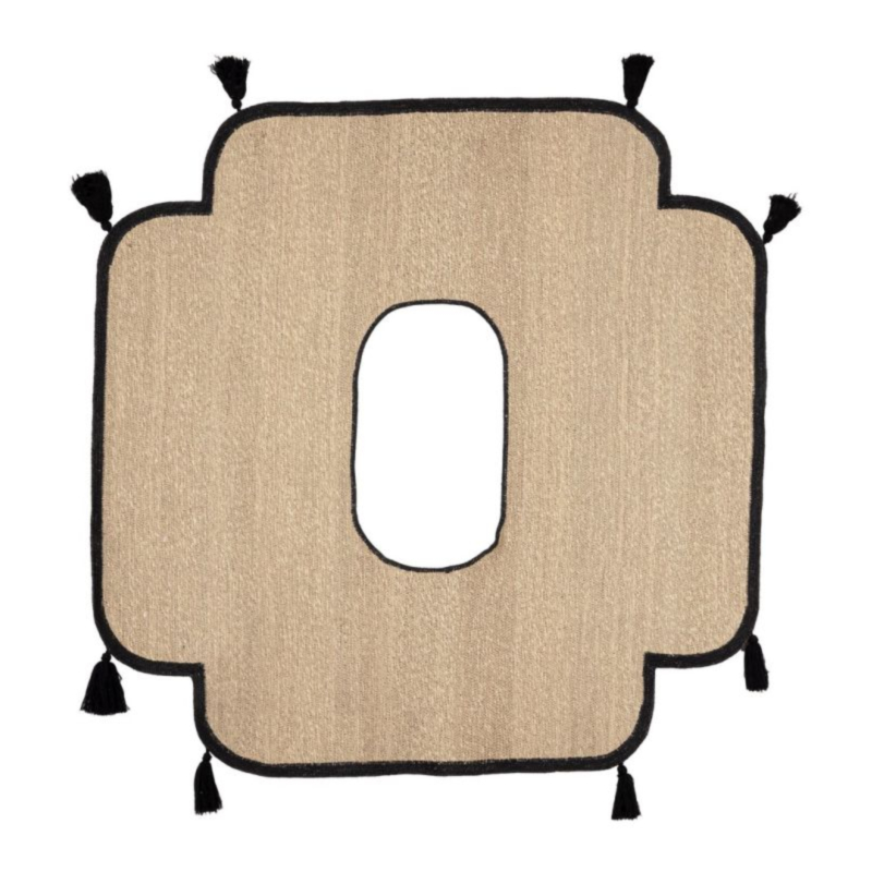 TAPPETO HUE  NATURALE NERO 134X138