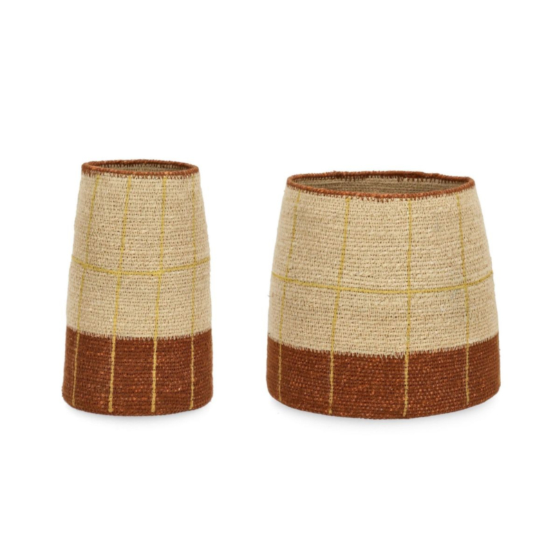 SET2 P.VASO DECORAT TUY NATURALE MARRONE