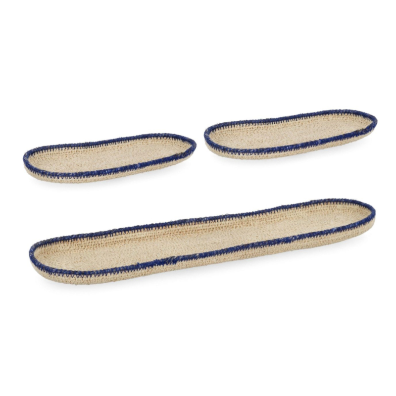 SET3 VASSOIO DECORATIVO GIANG NATURA BLU