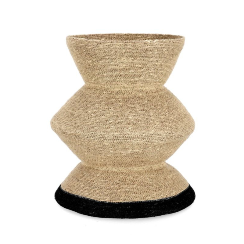 P.VASO DECORATIVO LANH NATURAL NERO H43
