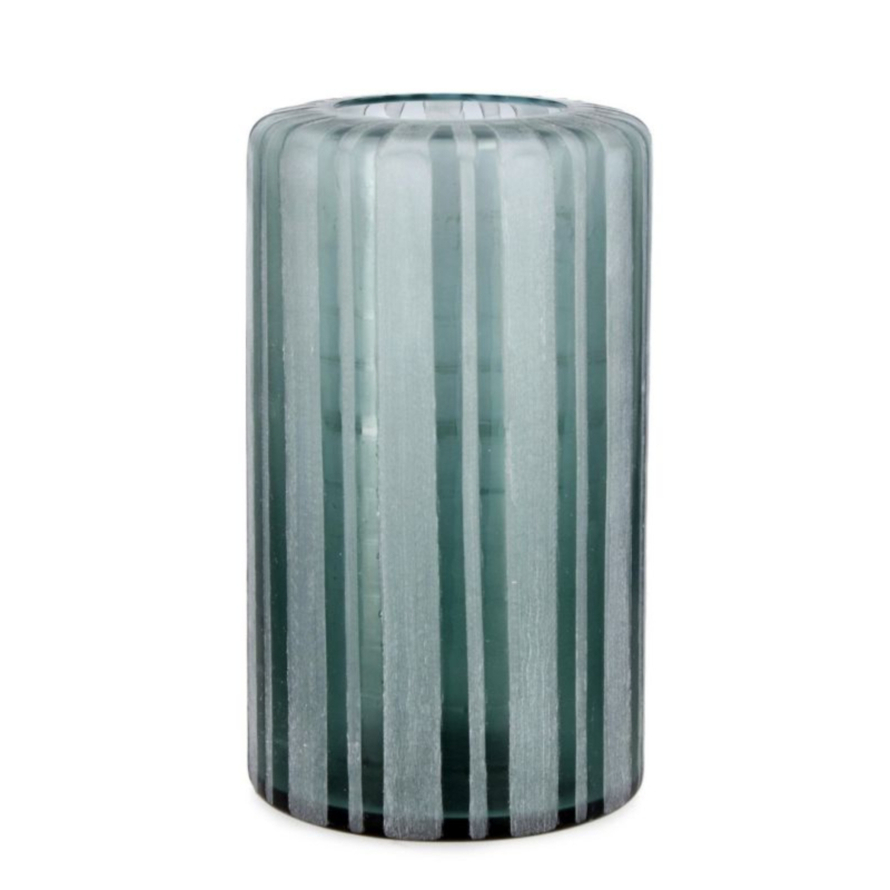 ARUNI BLUE-GREY GL VASE H32