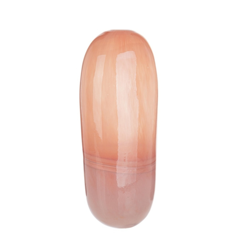 VASE SAGITTA VERRE ROSE H37,5