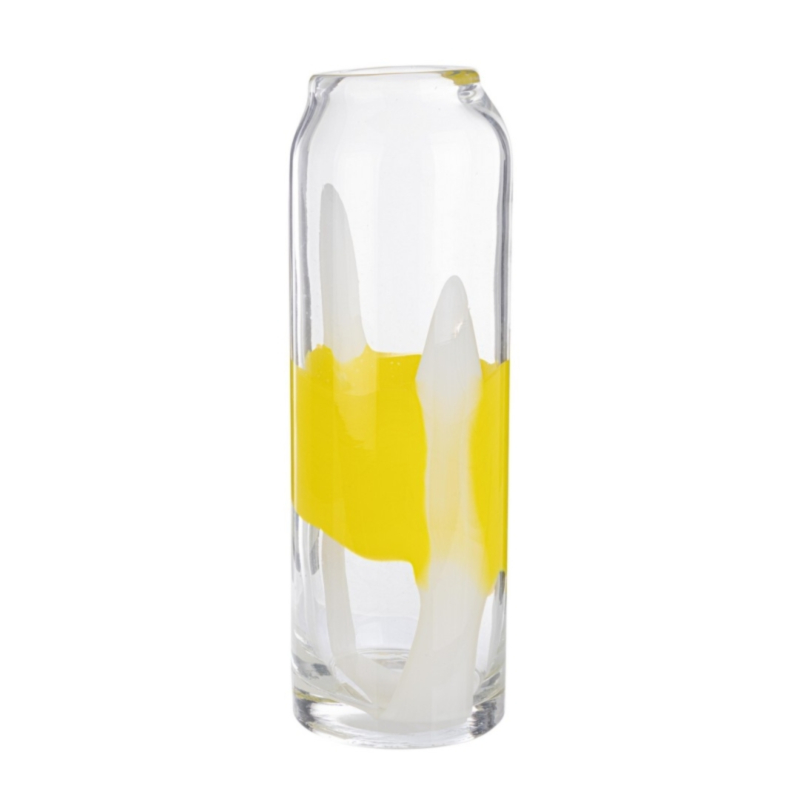 ERIDANUS VASE VERRE JAUNE-BL H36