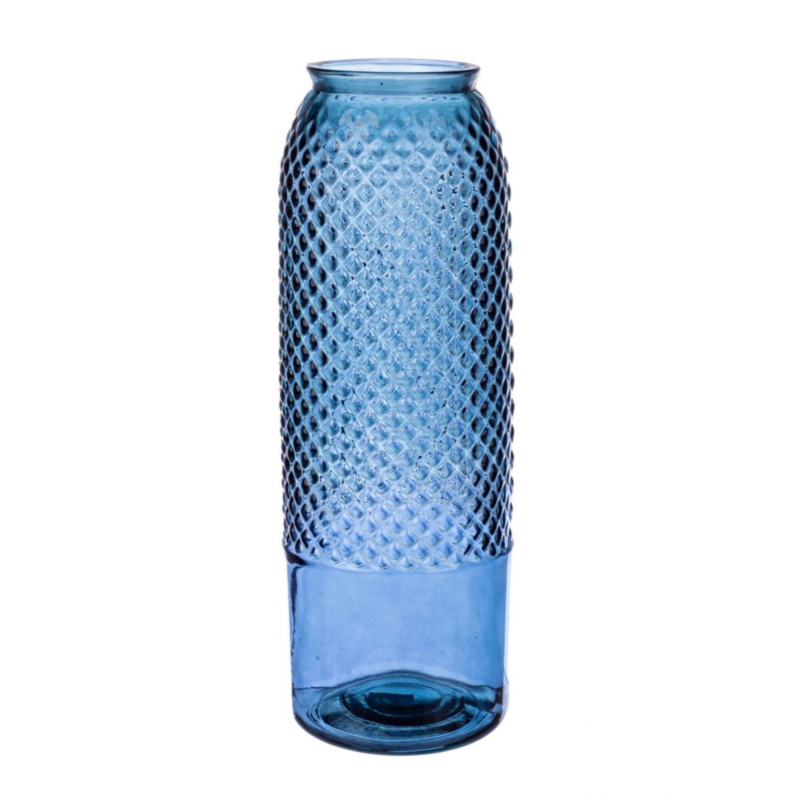 AVRIL BLUE GLASS VASE H45