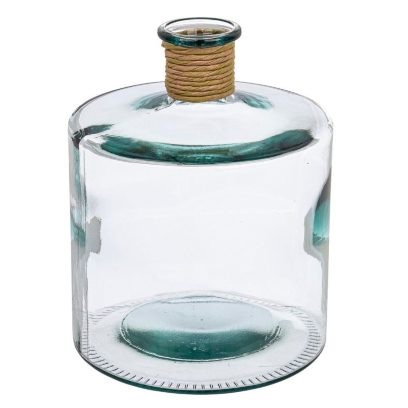 BOUTEILLE VERRE ROTANG TRANSP H27,5