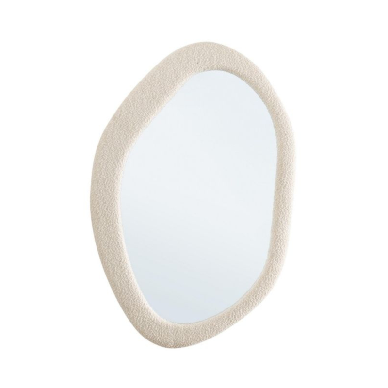 WHITE BOUCLÉ MIRROR W-FR 59X90