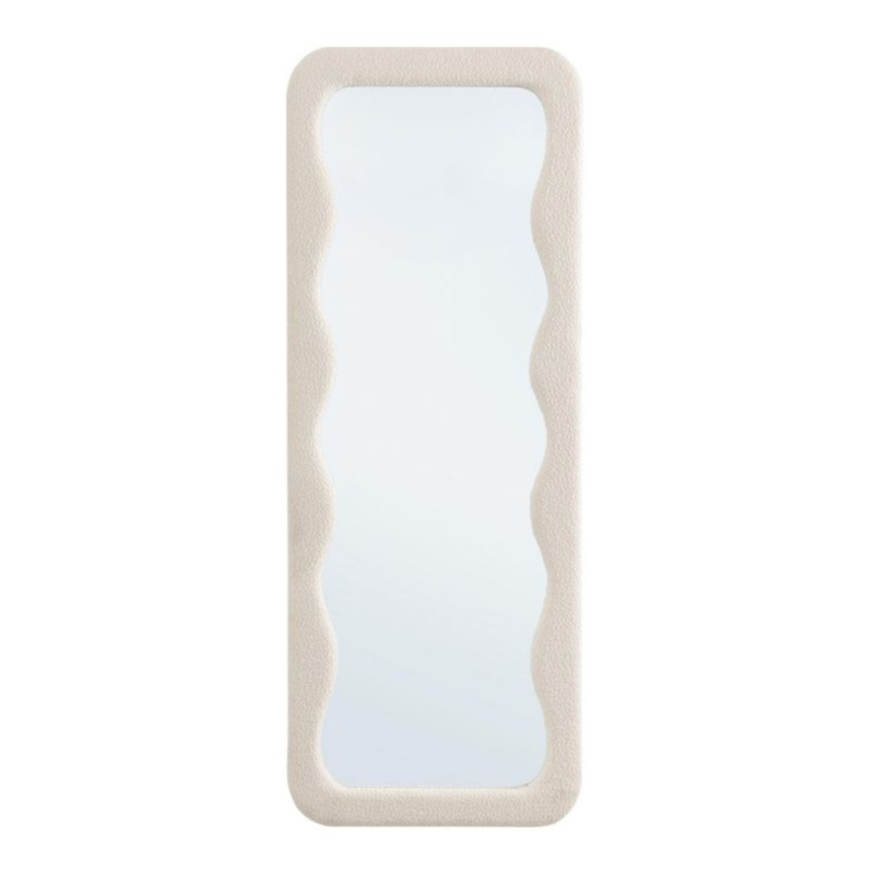 WHITE BOUCLÉ MIRROR W-FR 60X160