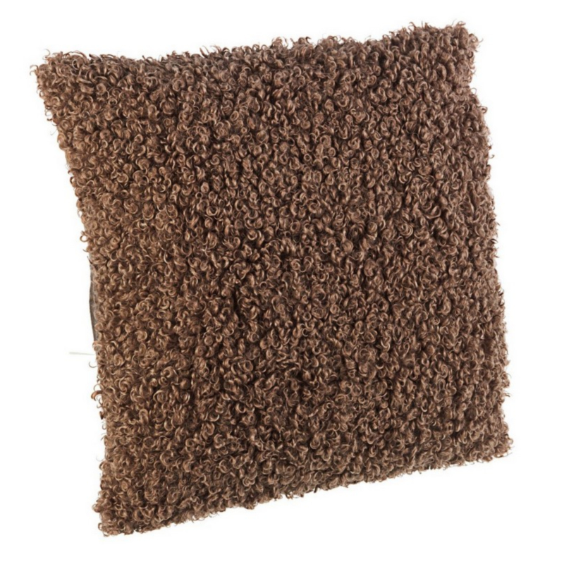 COUSSIN CURLY MARRON 45X45