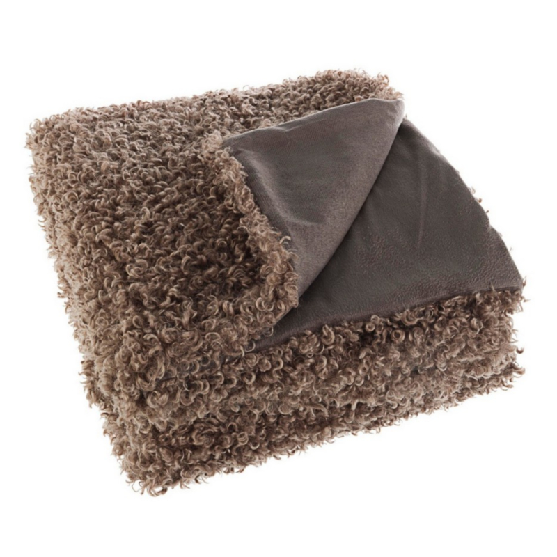 CURLY BROWN THROW 120X150