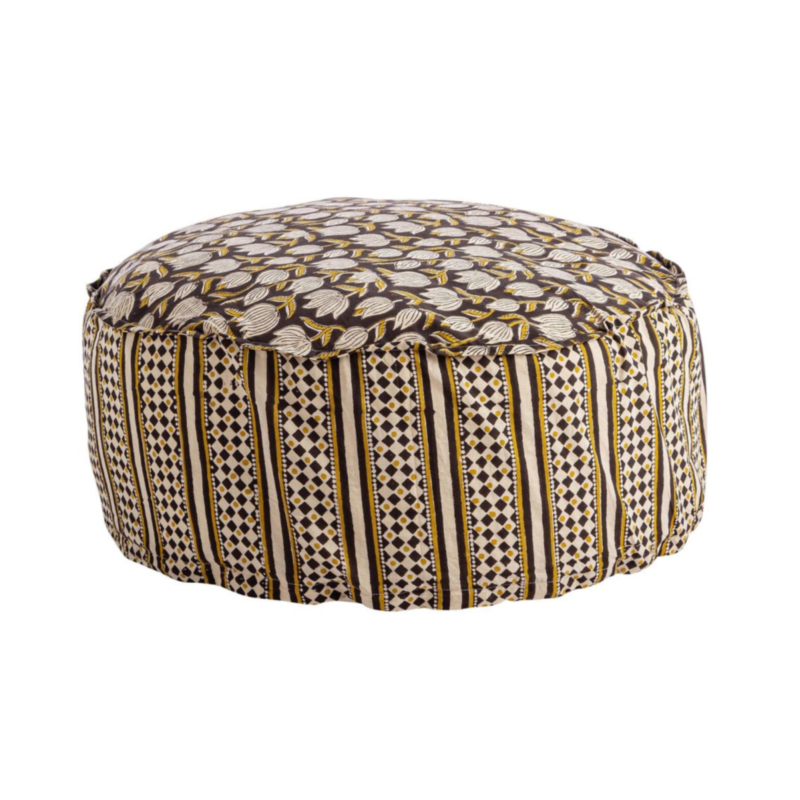 POUF CALAIS NERO C-TULIPANO-ROMBO D65X25