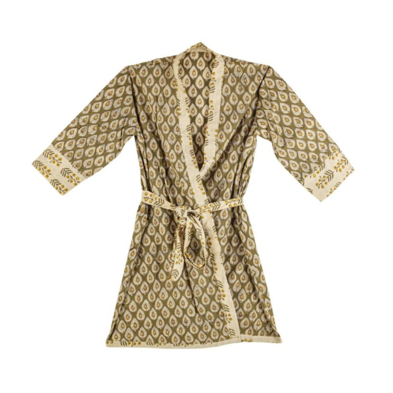 QUIMONO REIMS MARFIL C-HOJA-FLOR