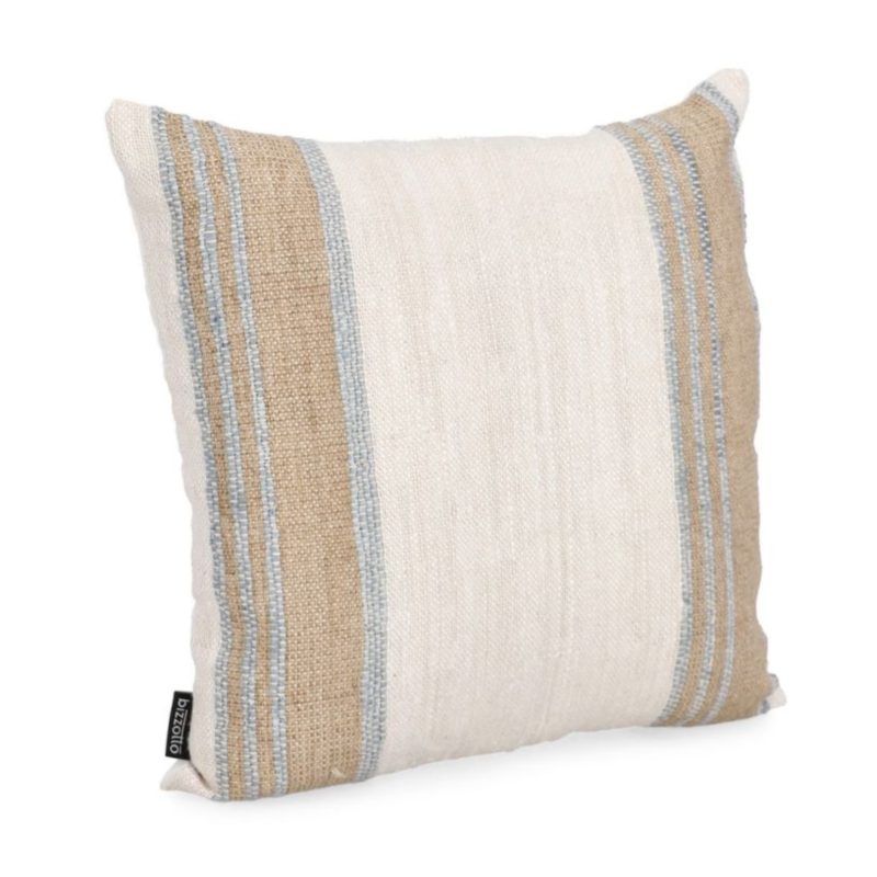 CUSCINO KOTRI CREMA NATURALE BLU 45X45