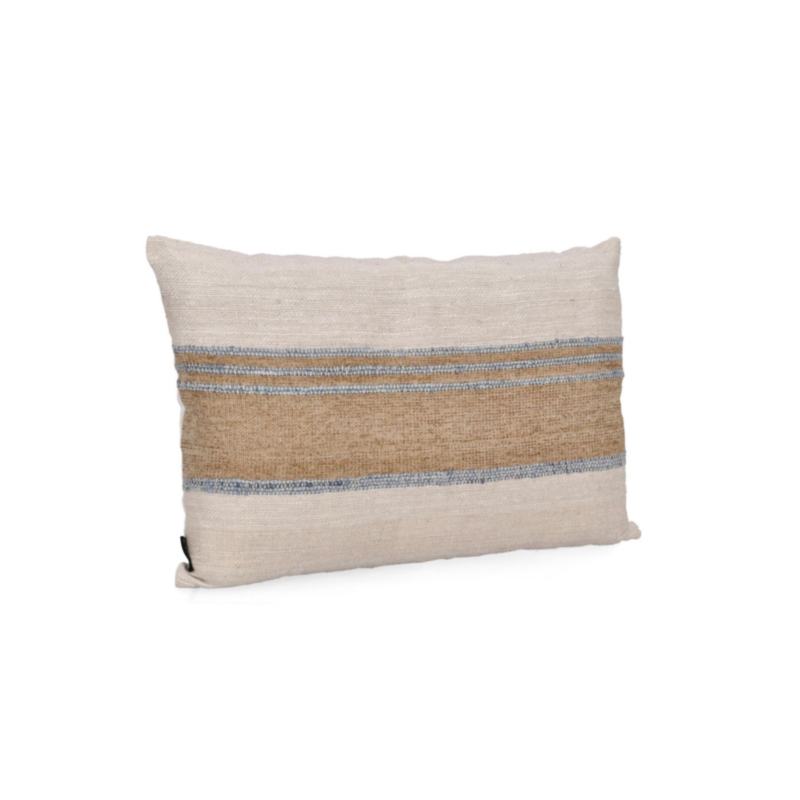 CUSCINO KARADA CREMA NATURALE BLU 60X40