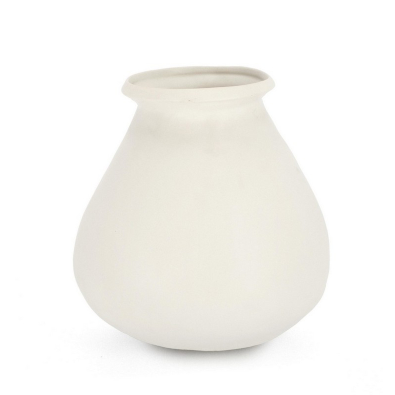 VASE MEDITERRANEAN BOMB BLANC H25