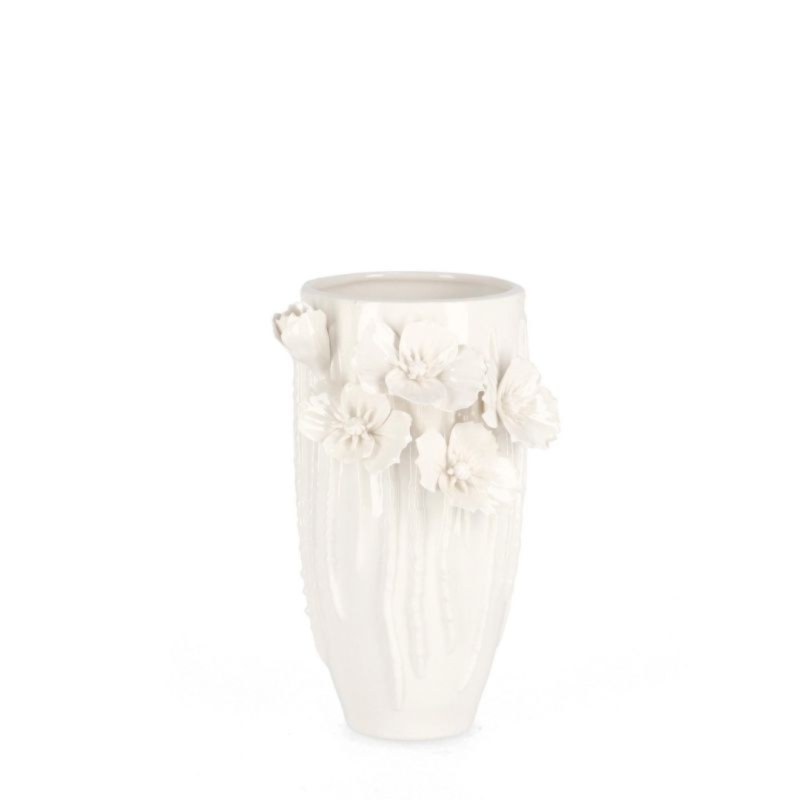 VASE DÉCORATIF POPPY BLANC H22
