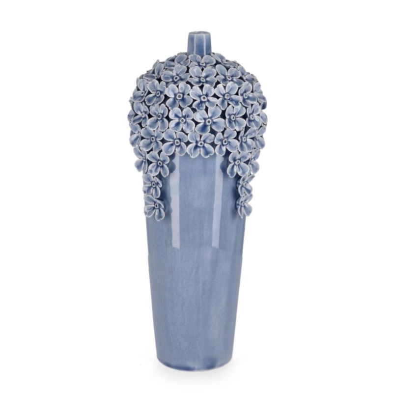 FLORERO DECOR TREASURE AZUL CL H40