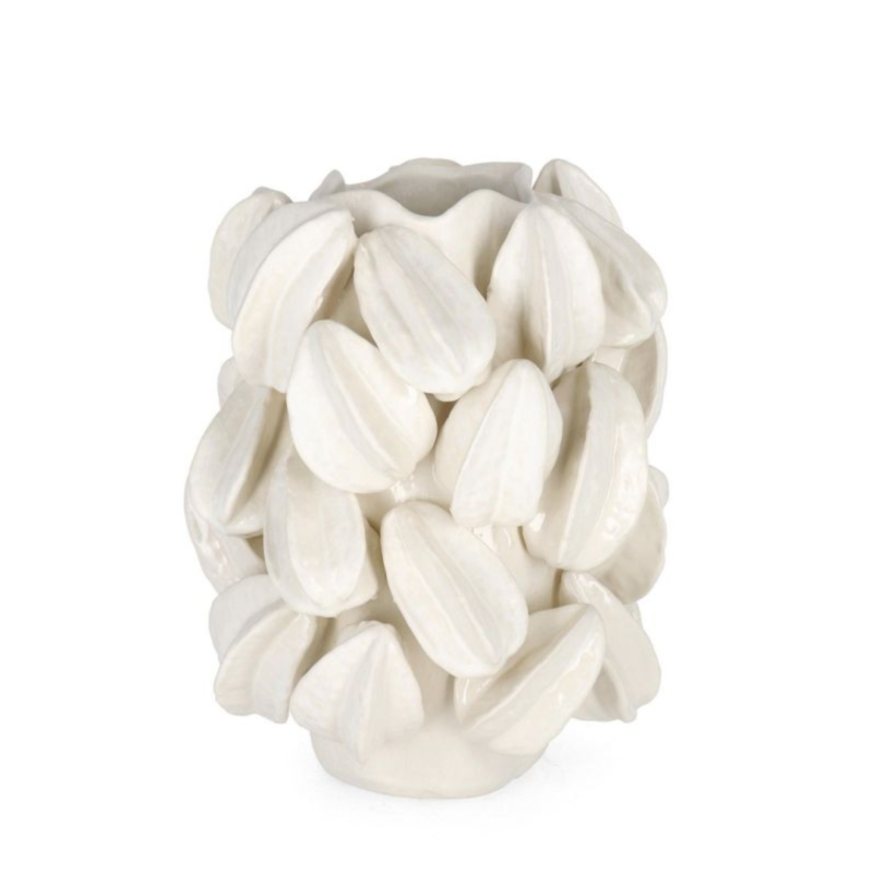 CARAMBOLA WHITE VASE H31