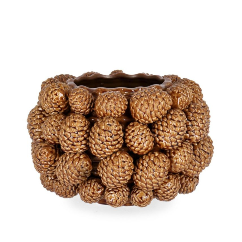 FLORERO PIÑA MARRÓN H22,5