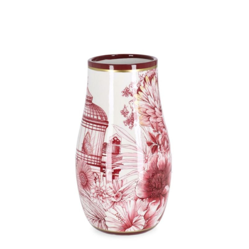 VASO ZHEN BOMB ROSSO BIANCO ORO H26