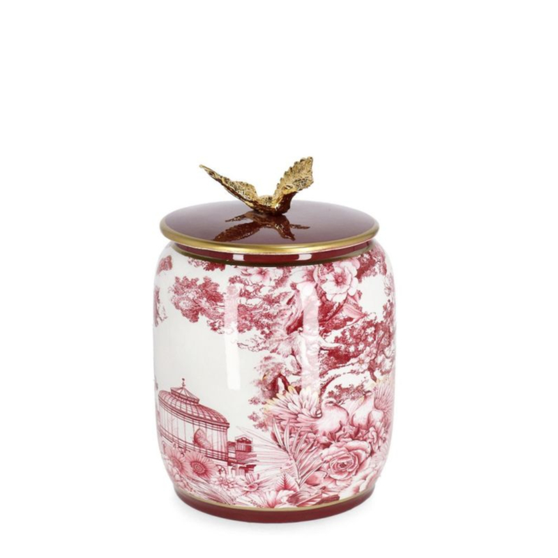 VASO ZHEN C-TAPPO ROSSO BIANCO ORO H23