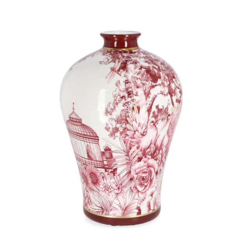MACETERO ZHEN RED ROJO BLANCO ORO H32