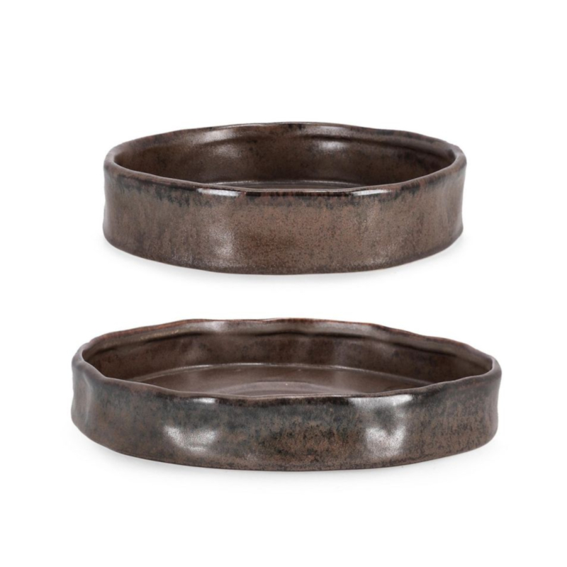 SET2 PLAT DÉCORATIF PAVLOS MARRON