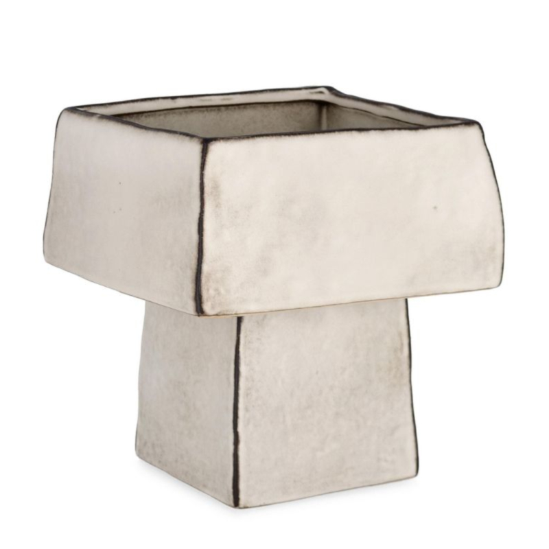 NIKOS HIGH SQ WHITE VASE H24,5