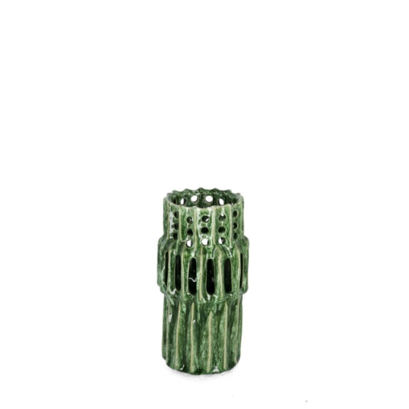 NAGAL CYL GREEN VASE H20