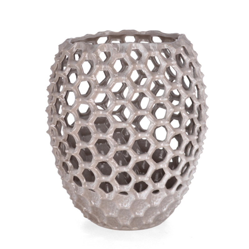 VASE TAIYO FASSFÖRMIG WEISS H39