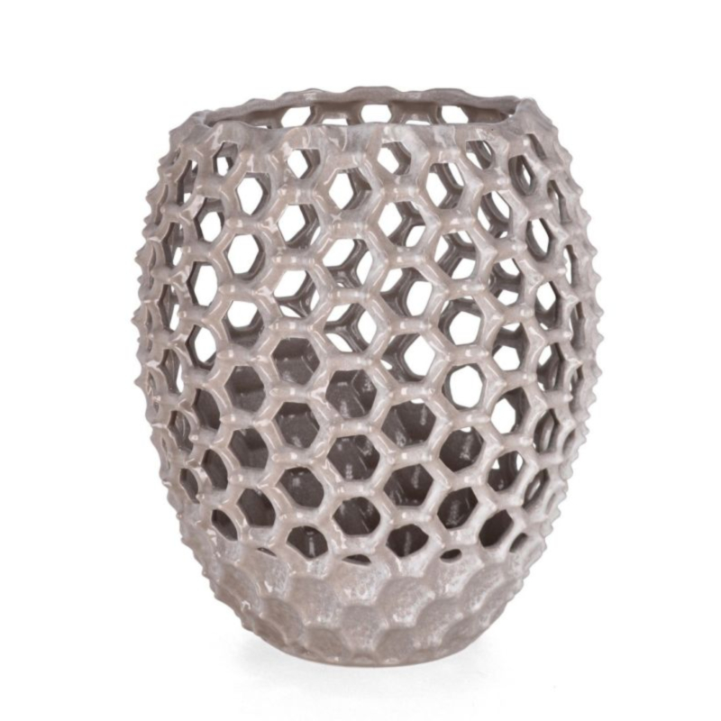 TAIYO ROUNDED WHITE VASE H39