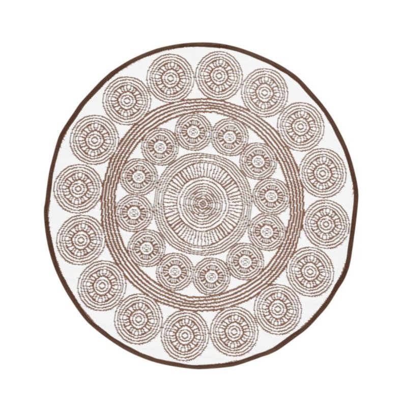 TAPPETO BIANCO MARRONE D150 - RASHT