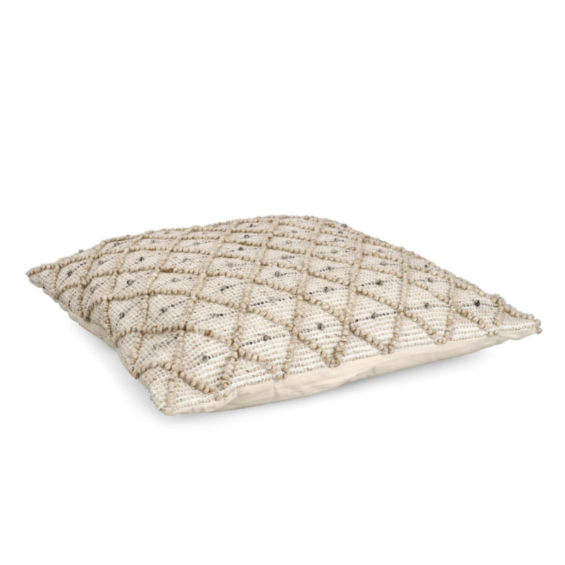 CUSCINO CHANDER BIANCO-NATURALE 80X80
