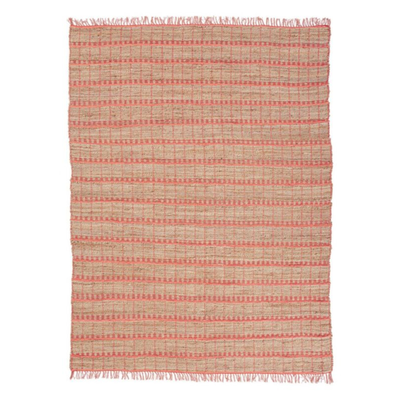 TEPPICH RUANDA BRAUN ROSA 200X300