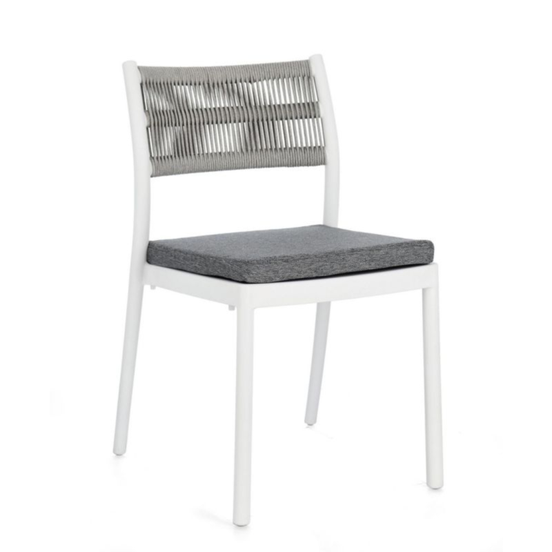 SEDIA C-C ALVIN BIANCO/GRIGIO CHIARO
