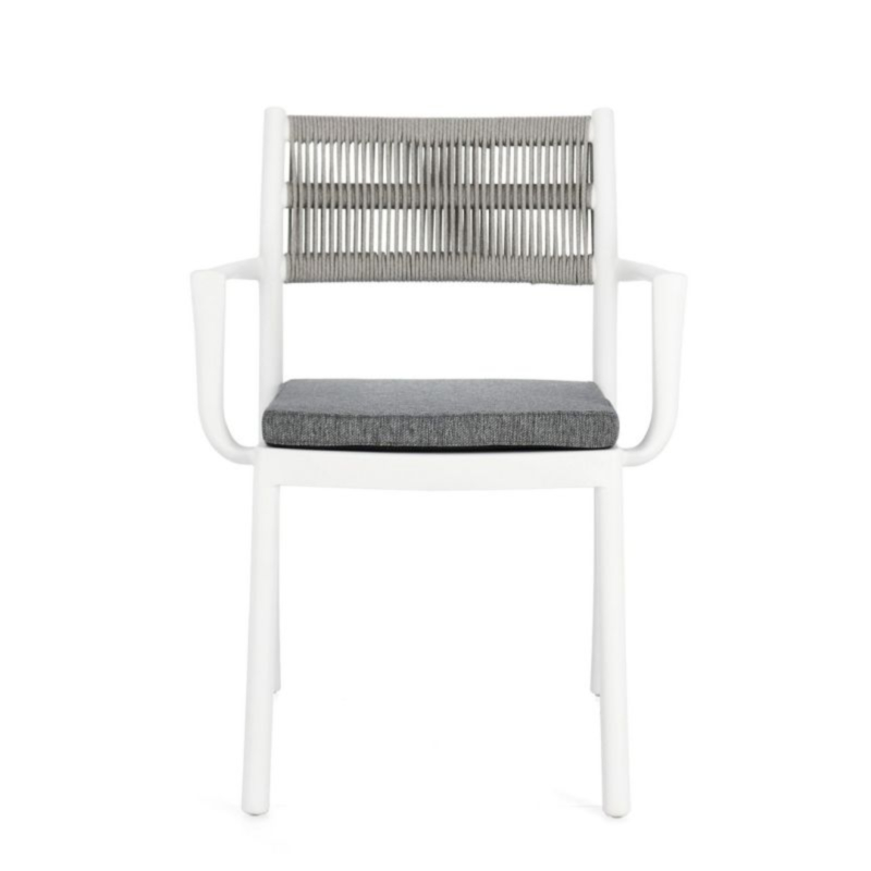 SEDIA C-BR C-C ALVIN BIANCO/GRIGIO CH.
