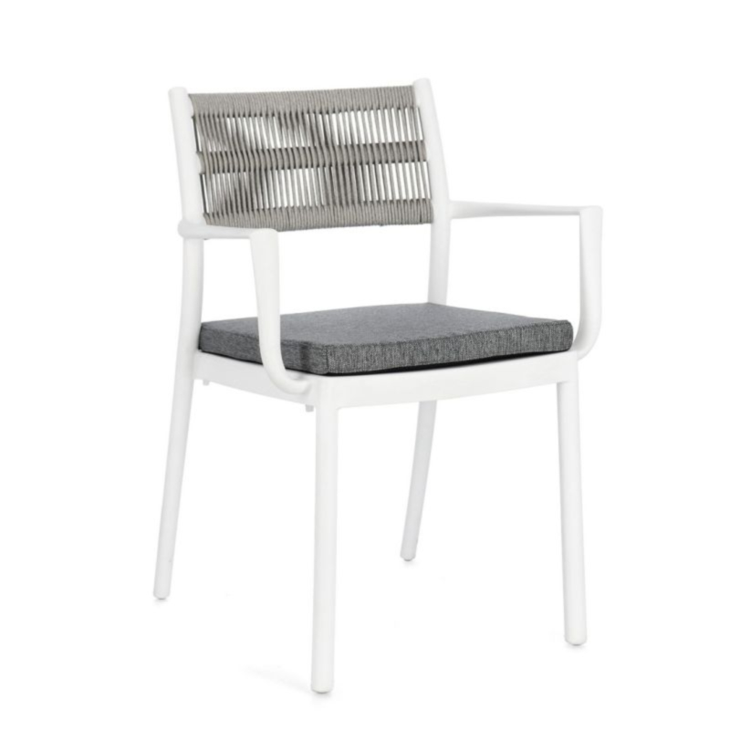 SEDIA C-BR C-C ALVIN BIANCO/GRIGIO CH.