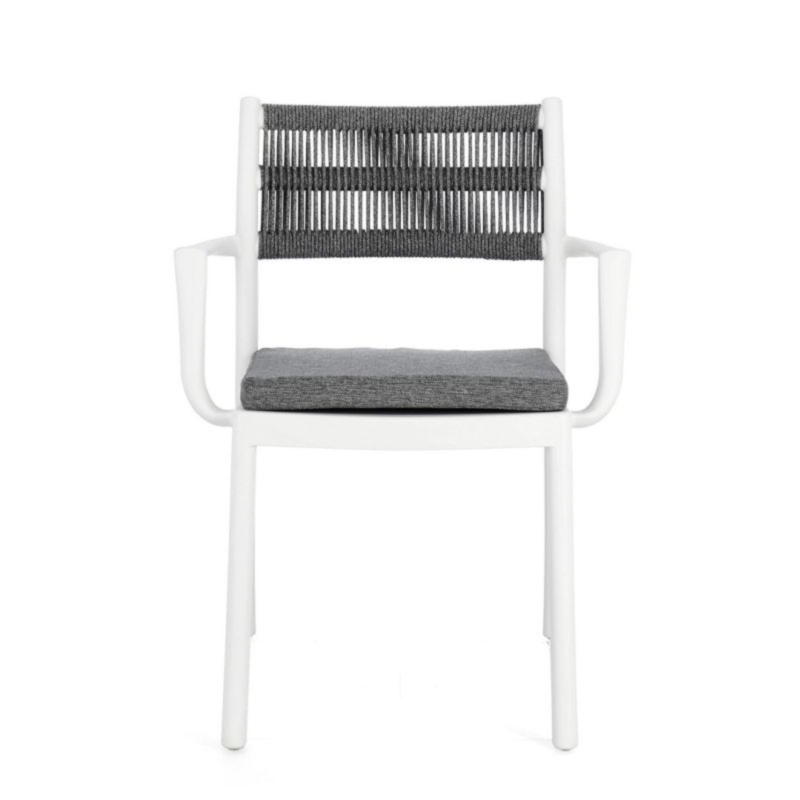 SEDIA C-BR C-C ALVIN BIANCO/GRIGIO SCURO