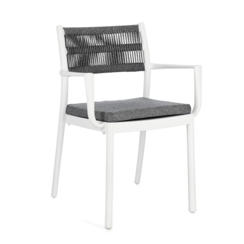 SEDIA C-BR C-C ALVIN BIANCO/GRIGIO SCURO