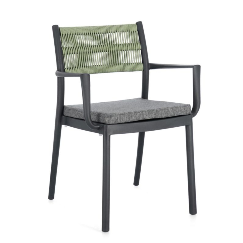 SEDIA C-BR C-C ALVIN ANTRACITE/VERDE