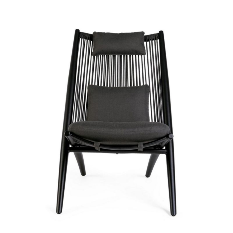 LOUNGE-SESSEL MIT KISSEN ALOHA SCHWARZ X