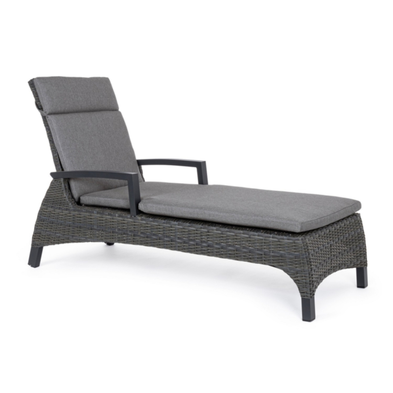 LETTINO RECLINABILE CON CUSCINI ANTRACITE JX55 - BRITTON