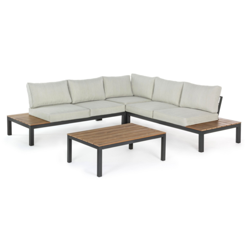 ELIAS CHARCOAL SJ61 CORNER SOFA SET W-CU