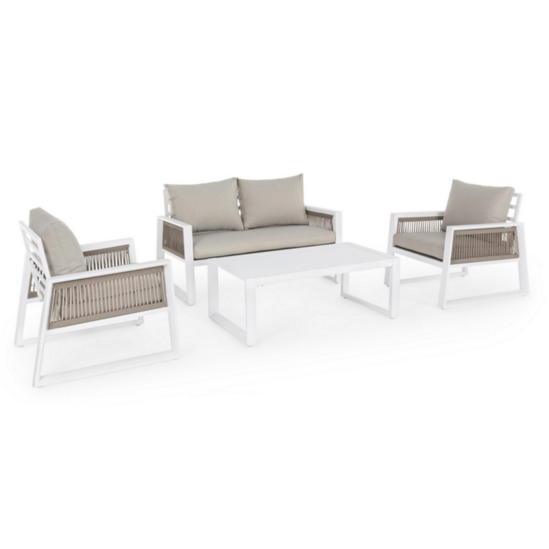 LOUNGE 4ER SET M-KIS. CAPTIVA WEIß LH30