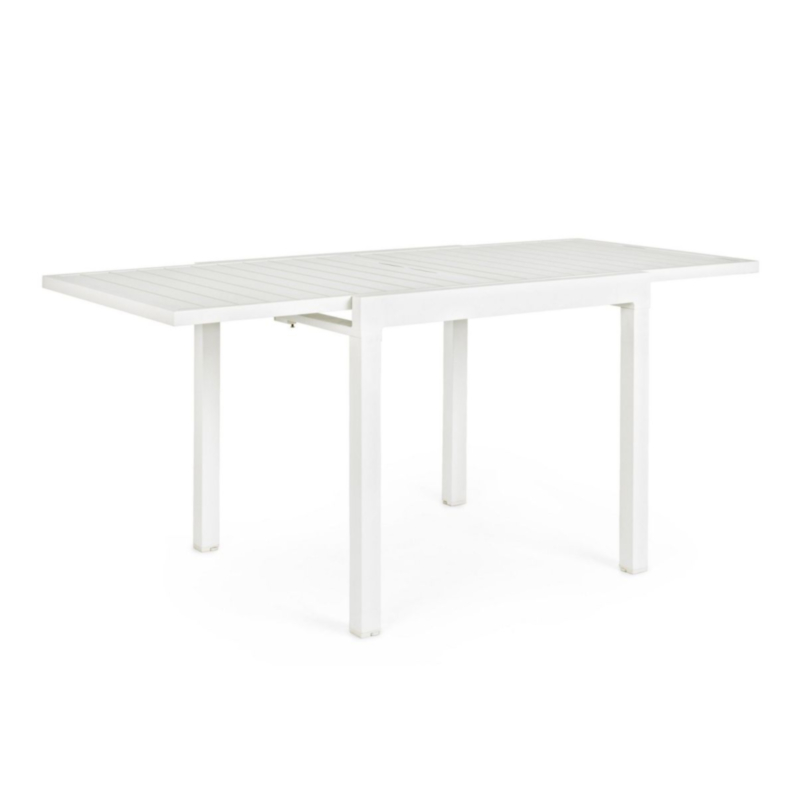 TAVOLO IN ALLUMINIO 83/166X80 BIANCO YK11 - PELAGIUS