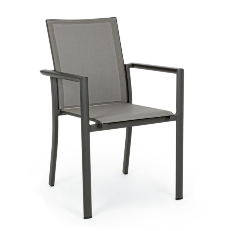 SEDIA IN ALLUMINIO IMPILABILE ANTRACITE CX23 - KONNOR