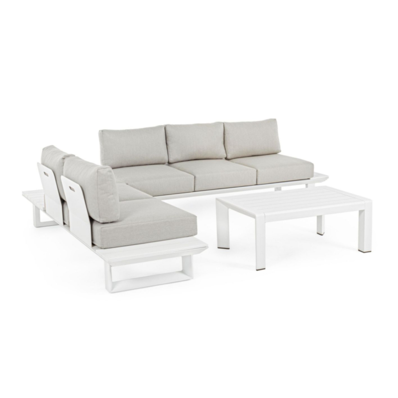 SALOTTO ANGOLARE IN ALLUMINIO BIANCO CX21 - KONNOR