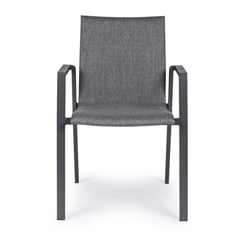 SEDIA IN ALLUMINIO IMPILABILE ANTRACITE JX55 - ODEON